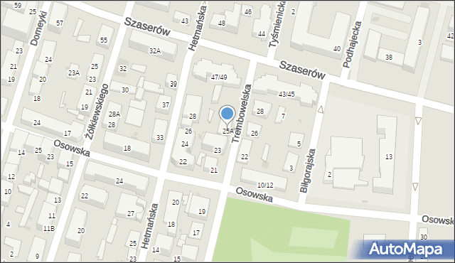 Warszawa, Trembowelska, 25A, mapa Warszawy