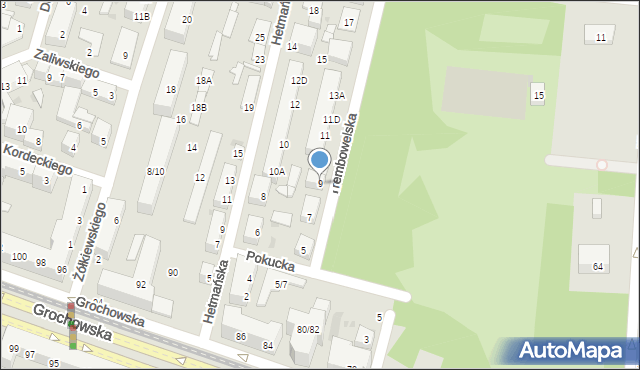 Warszawa, Trembowelska, 9, mapa Warszawy