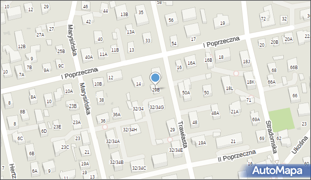 Warszawa, Trawiasta, 29B, mapa Warszawy