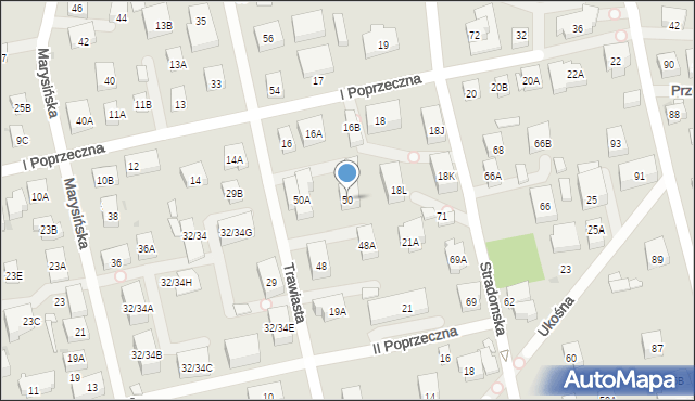 Warszawa, Trawiasta, 50, mapa Warszawy
