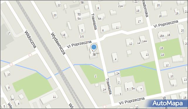 Warszawa, Trawiasta, 3B, mapa Warszawy