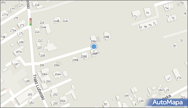 Warszawa, Trakt Lubelski, 206F, mapa Warszawy
