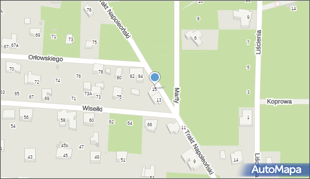 Warszawa, Trakt Napoleoński, 15, mapa Warszawy