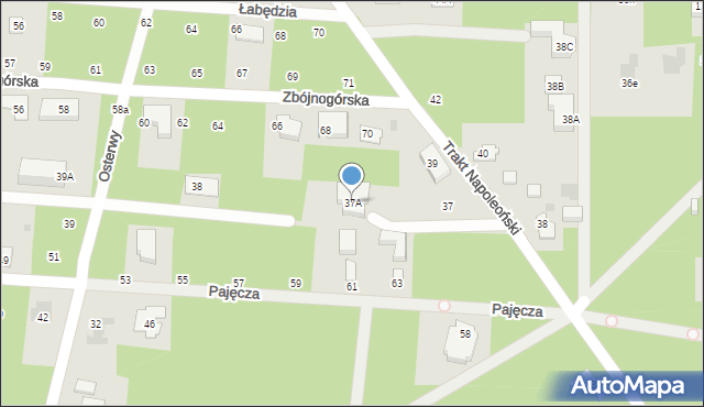 Warszawa, Trakt Napoleoński, 37A, mapa Warszawy