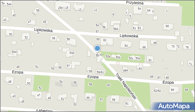 Warszawa, Trakt Napoleoński, 53, mapa Warszawy