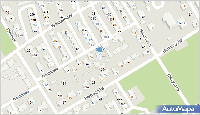 Warszawa, Trocinowa, 48, mapa Warszawy