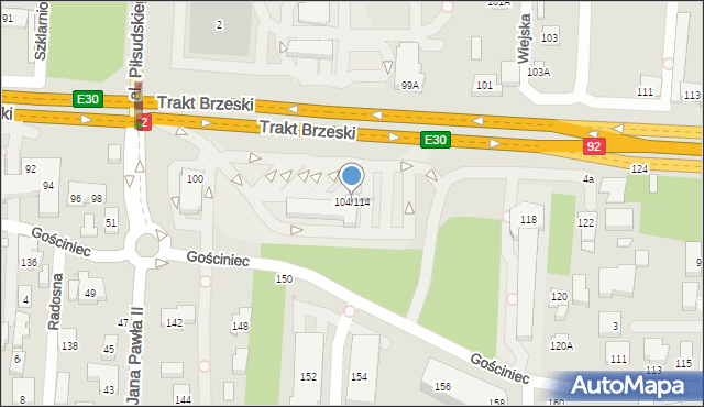 Warszawa, Trakt Brzeski, 104/114, mapa Warszawy