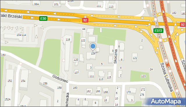 Warszawa, Trakt Brzeski, 124, mapa Warszawy