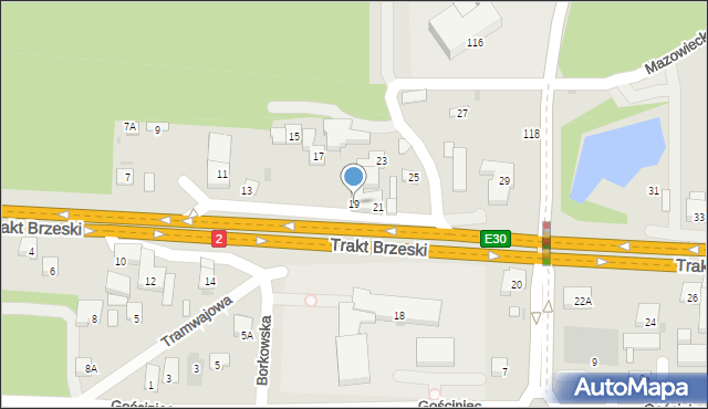 Warszawa, Trakt Brzeski, 19, mapa Warszawy