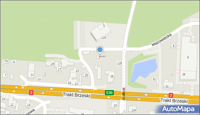 Warszawa, Trakt Brzeski, 27, mapa Warszawy