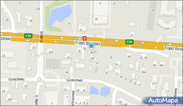 Warszawa, Trakt Brzeski, 30, mapa Warszawy