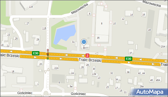 Warszawa, Trakt Brzeski, 33, mapa Warszawy