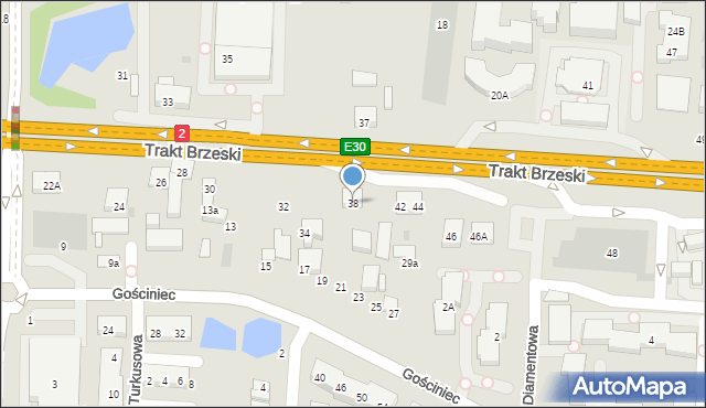 Warszawa, Trakt Brzeski, 38, mapa Warszawy