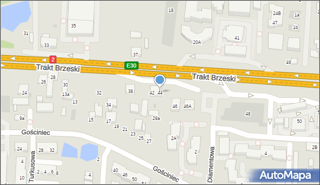 Warszawa, Trakt Brzeski, 44, mapa Warszawy