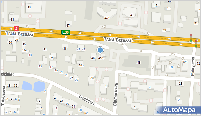 Warszawa, Trakt Brzeski, 46A, mapa Warszawy