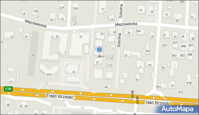 Warszawa, Trakt Brzeski, 47B, mapa Warszawy