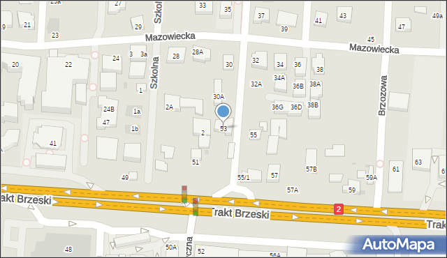 Warszawa, Trakt Brzeski, 53, mapa Warszawy