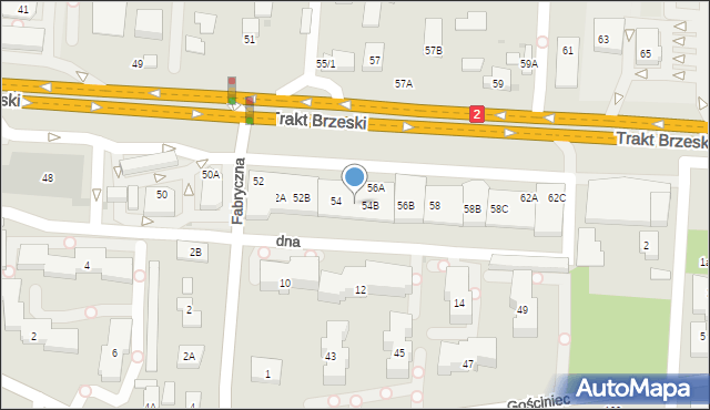 Warszawa, Trakt Brzeski, 54A, mapa Warszawy