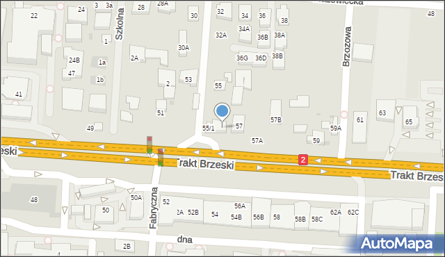 Warszawa, Trakt Brzeski, 55/2, mapa Warszawy