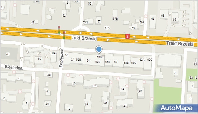 Warszawa, Trakt Brzeski, 56A, mapa Warszawy