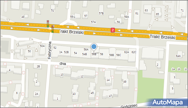 Warszawa, Trakt Brzeski, 56B, mapa Warszawy