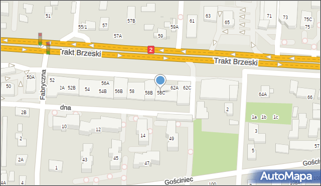 Warszawa, Trakt Brzeski, 58C, mapa Warszawy