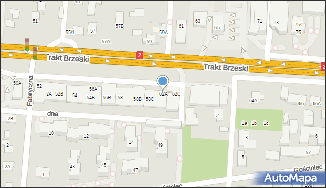 Warszawa, Trakt Brzeski, 62A, mapa Warszawy