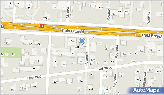 Warszawa, Trakt Brzeski, 70, mapa Warszawy