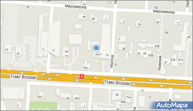 Warszawa, Trakt Brzeski, 77, mapa Warszawy