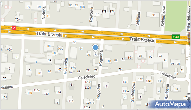 Warszawa, Trakt Brzeski, 78, mapa Warszawy