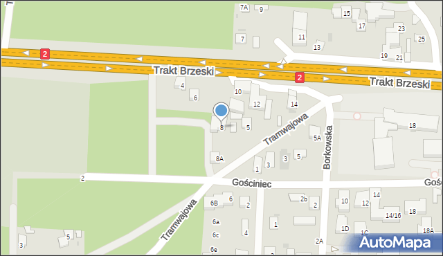 Warszawa, Trakt Brzeski, 8, mapa Warszawy
