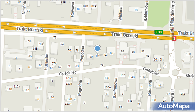 Warszawa, Trakt Brzeski, 82, mapa Warszawy