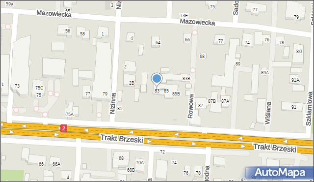 Warszawa, Trakt Brzeski, 83, mapa Warszawy