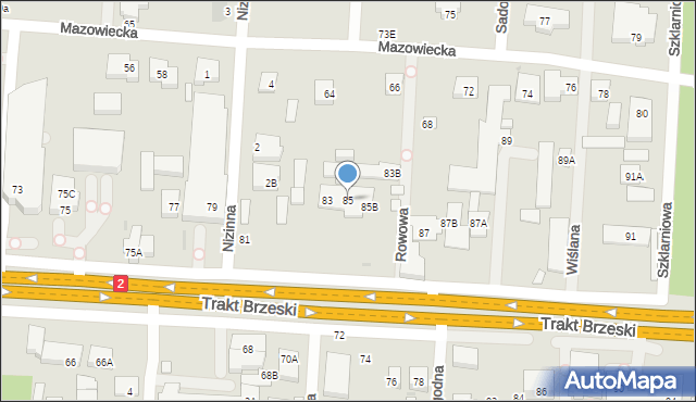 Warszawa, Trakt Brzeski, 85, mapa Warszawy