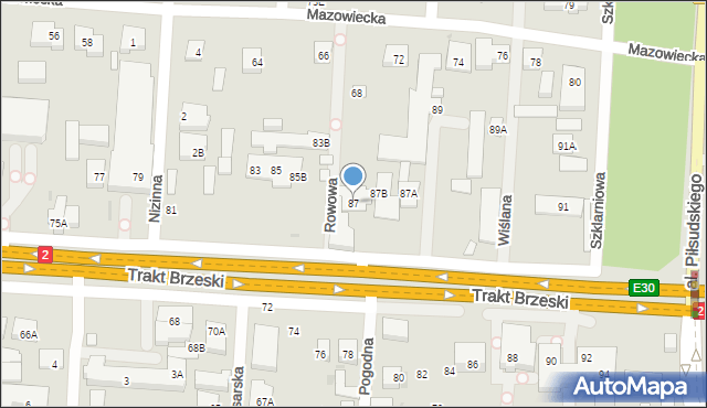 Warszawa, Trakt Brzeski, 87, mapa Warszawy
