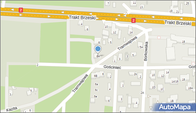 Warszawa, Trakt Brzeski, 8A, mapa Warszawy