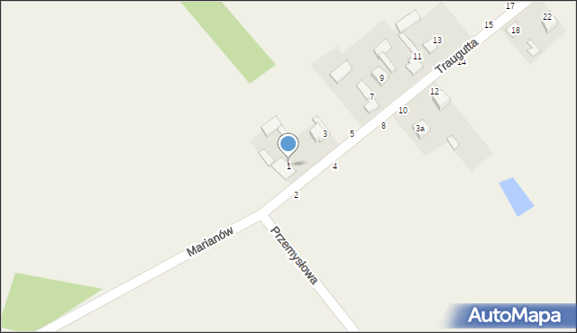 Wąsosz Dolny, Traugutta Romualda, gen., 1, mapa Wąsosz Dolny