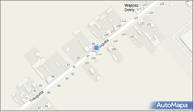 Wąsosz Dolny, Traugutta Romualda, gen., 106, mapa Wąsosz Dolny
