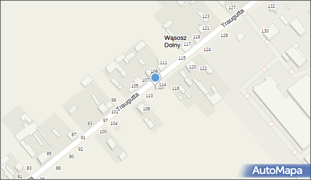 Wąsosz Dolny, Traugutta Romualda, gen., 112, mapa Wąsosz Dolny