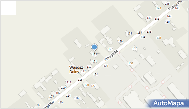 Wąsosz Dolny, Traugutta Romualda, gen., 123, mapa Wąsosz Dolny