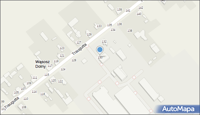 Wąsosz Dolny, Traugutta Romualda, gen., 130, mapa Wąsosz Dolny