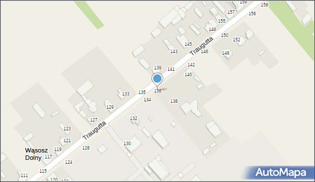 Wąsosz Dolny, Traugutta Romualda, gen., 136, mapa Wąsosz Dolny