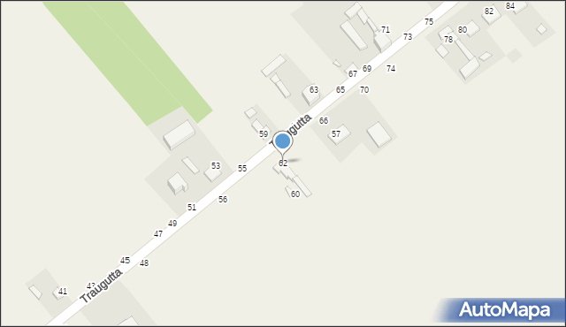 Wąsosz Dolny, Traugutta Romualda, gen., 62, mapa Wąsosz Dolny