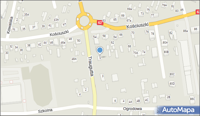 Węgrów, Traugutta Romualda, gen., 1, mapa Węgrów