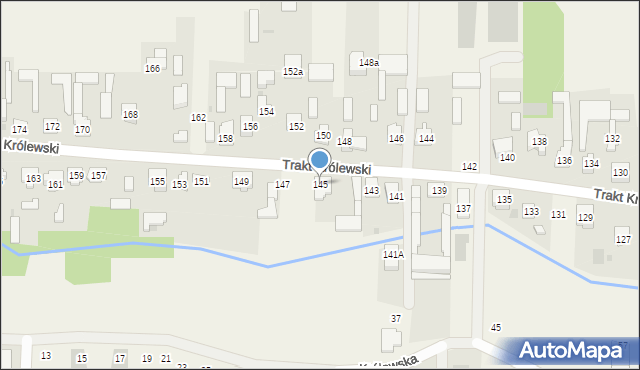 Wierzbin, Trakt Królewski, 145, mapa Wierzbin
