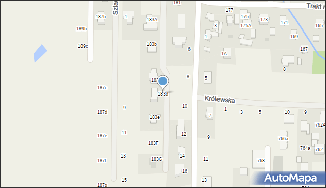 Wierzbin, Trakt Królewski, 183d, mapa Wierzbin