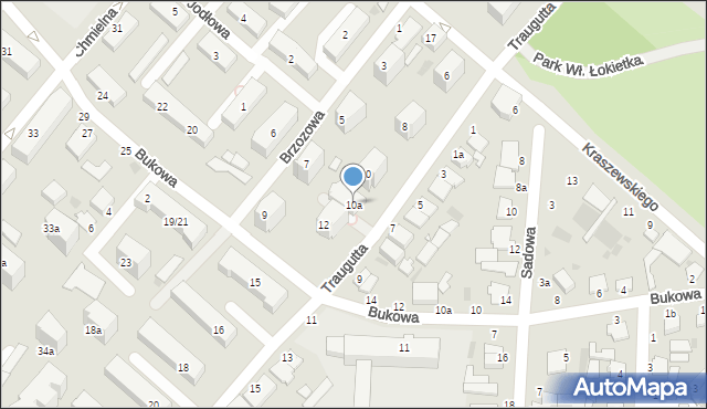 Włocławek, Traugutta Romualda, gen., 10a, mapa Włocławka