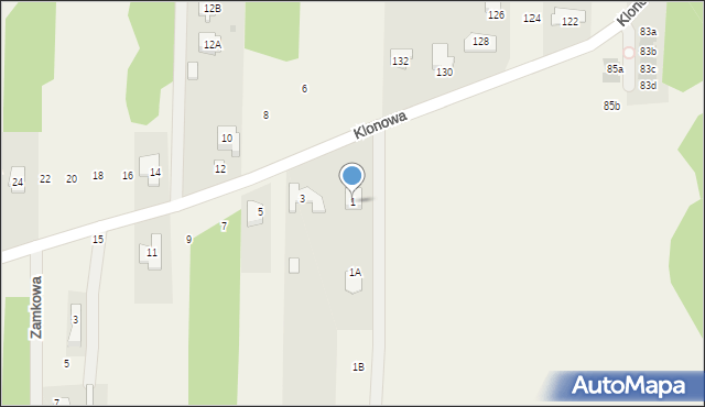 Wojcieszyn, Trakt Królewski, 1, mapa Wojcieszyn