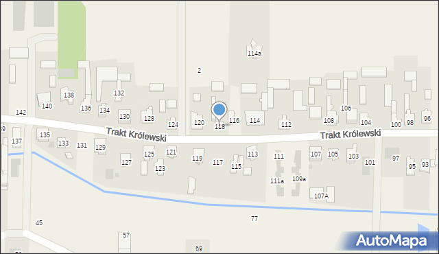 Wojcieszyn, Trakt Królewski, 118, mapa Wojcieszyn