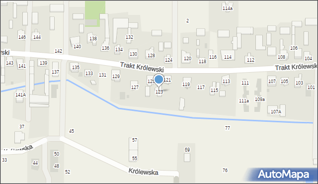 Wojcieszyn, Trakt Królewski, 123, mapa Wojcieszyn